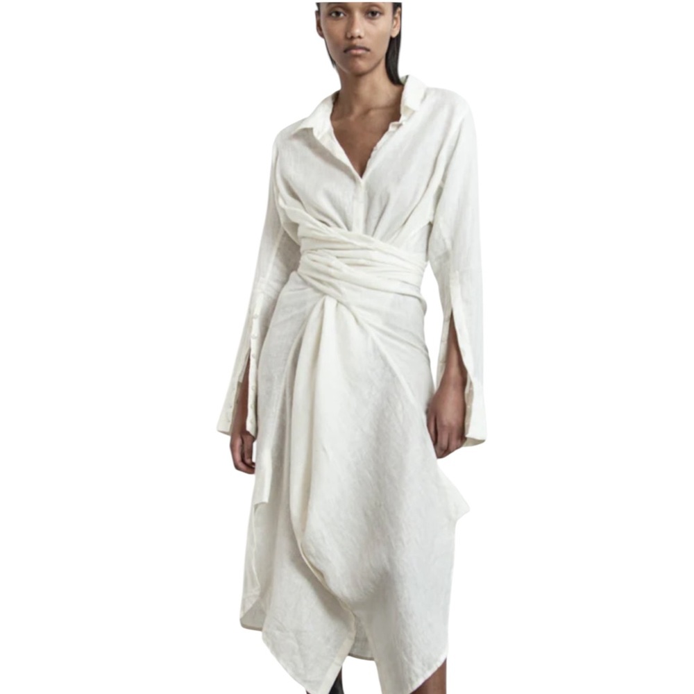 Nicholas K Tie Dress | 100 % Linen | White
Size XS